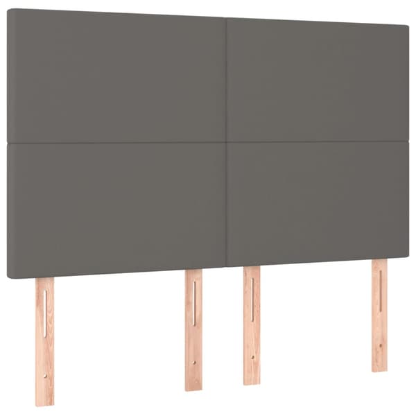 Sänggavel grå 144x5x118/128 cm konstläder