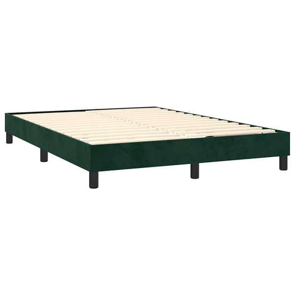 Boxspring-sängram mörkgrön 140x190 cm sammet