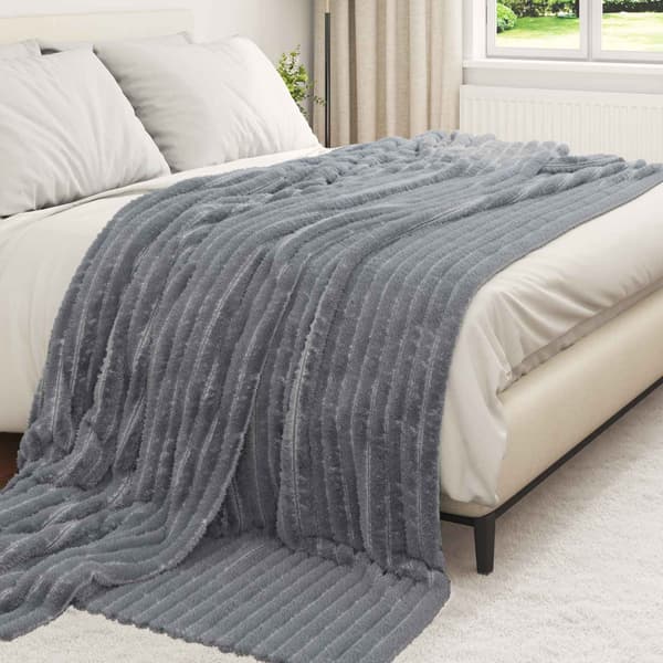 Filtar 6 pcs Mörkgrå 270 x 240 cm Fleece