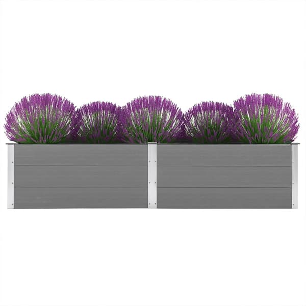 Odlingslåda upphöjd 250x50x54 cm WPC grå