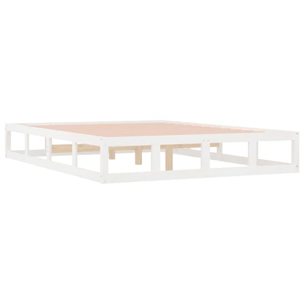 Sängram vit 140x190 cm massivt trä