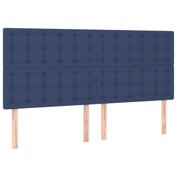 Sänggavel blå 160x5x118/128 cm tyg