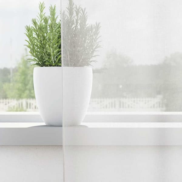 Voile gardiner med stångfickor 2 st vit