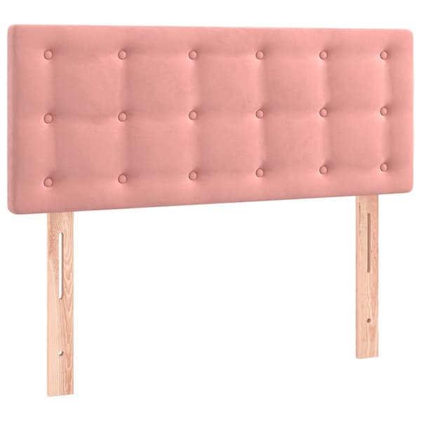 Sänggavel LED rosa 80x5x78/88 cm sammet