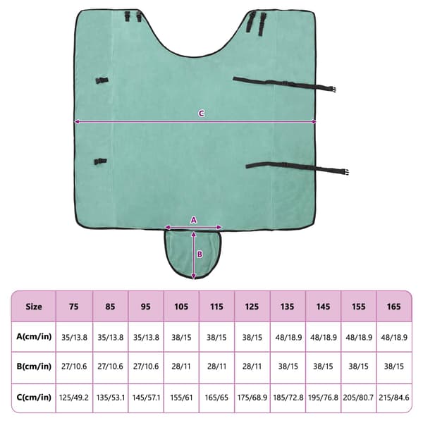 Hästdyna Speciell grön 155 cm Polyester Fleece