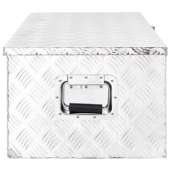 Förvaringslåda silver 90x47x33,5 cm aluminium