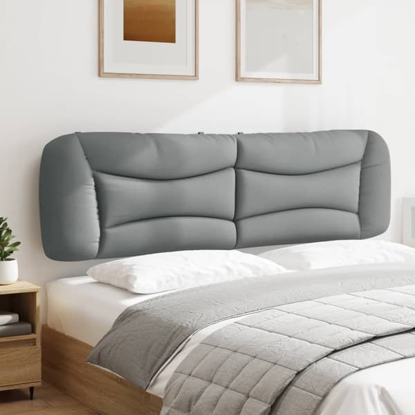 Headboard Cushion "Hvar" Light Grey 193 cm Fabric