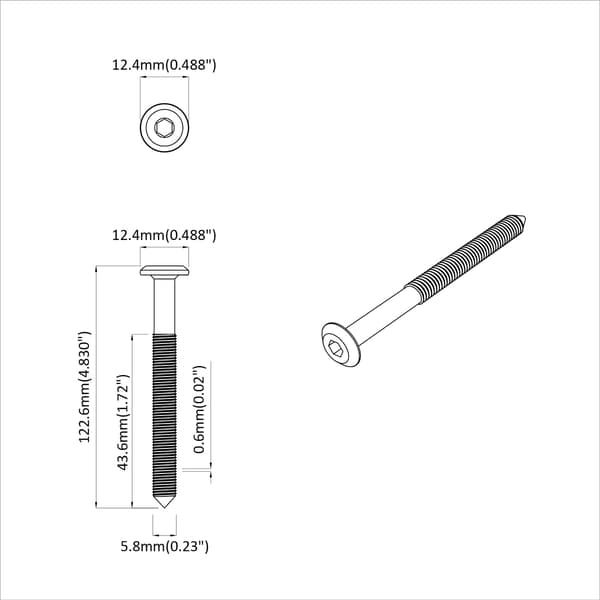 Skruv 2 pcs Silver M6 x 120 mm Stål