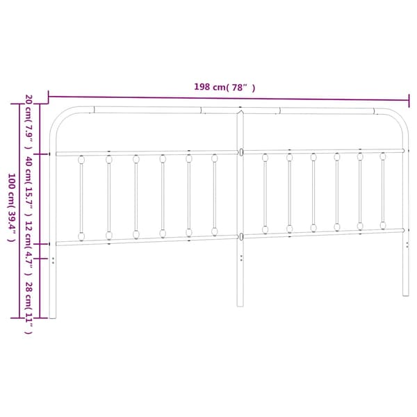 Ersättningsgavel metall vit 193 cm