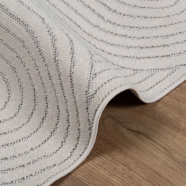 Områdesmattor Rektangulär PALMERAS Kräm 340 x 240 cm Polyester