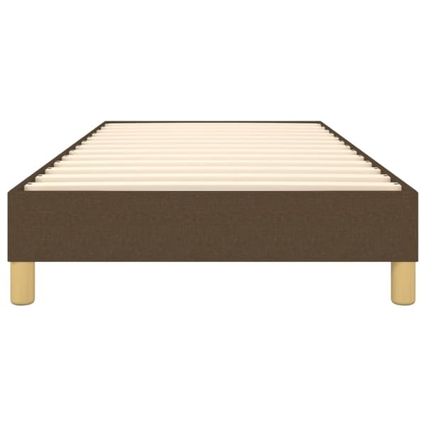Boxspring-sängram mörkbrun 90x200 cm tyg