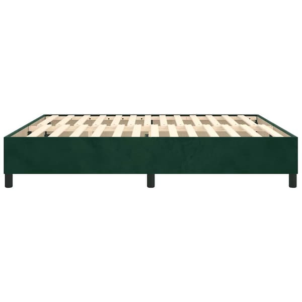 Boxspring-sängram mörkgrön 200x200 cm sammet