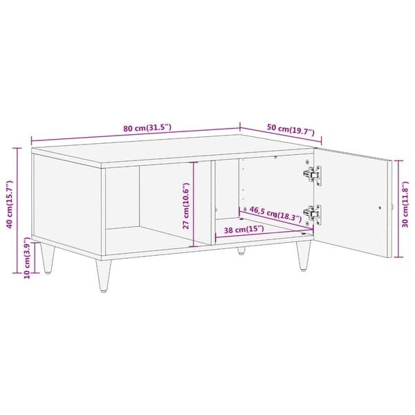 Soffbord 80x50x40 cm massivt mangoträ