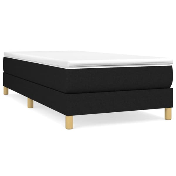 Boxspring-sängram svart 90x200 cm tyg