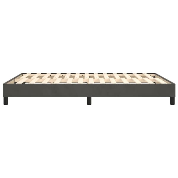 Boxspring-sängram mörkgrå 140x200 cm sammet