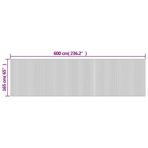 Rumsavdelare brun bredd 600 cm höjd 165 cm bambu