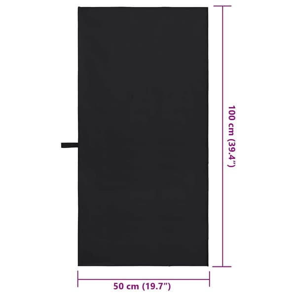 Sporthanddukar 2 pcs Svart 100 x 50 cm Polyester och polyamid