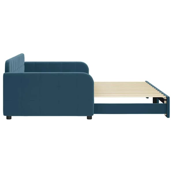 Dagbädd utdragbar blå 100x200 cm sammet