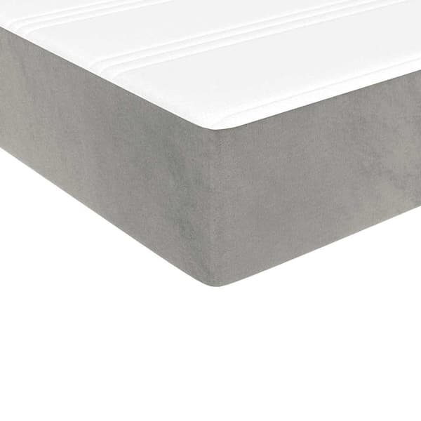 Pocketresårmadrass medium ljusgrå 90x220x20 cm sammet