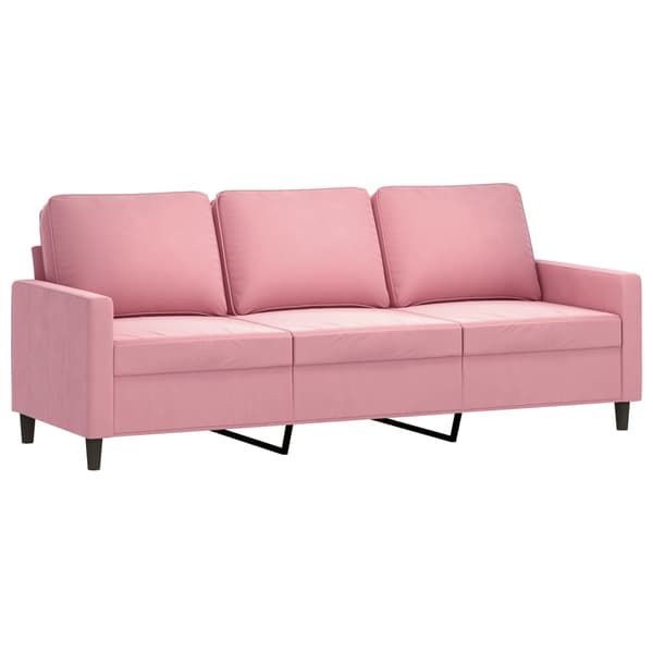 Soffgrupp med dynor 3 delar rosa sammet