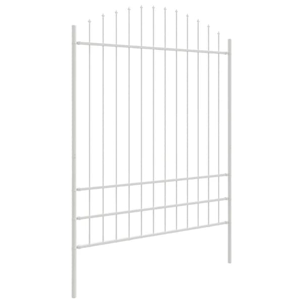 Trädgårdsstängsel 2 pcs Vit 170 x 225 cm Pulverlackerat stål