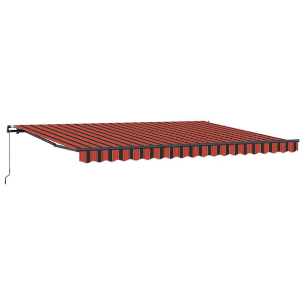 Utfällbar markis orange och brun 450 × 300 cm