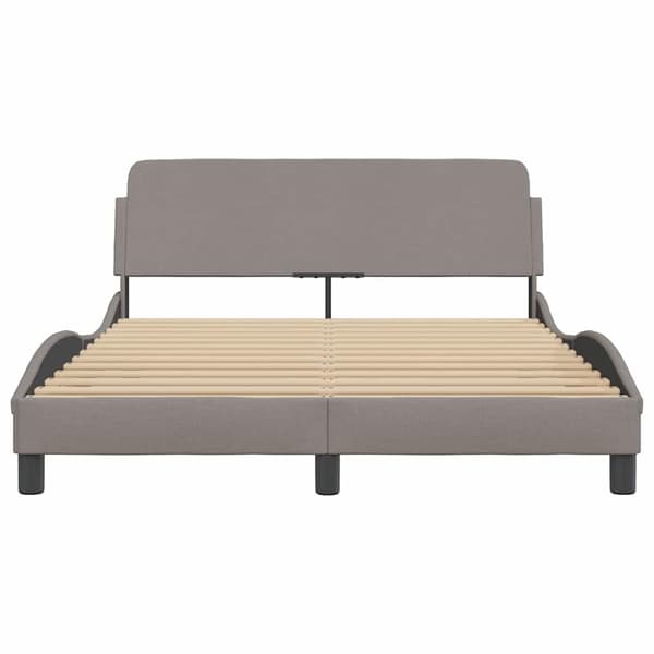 Bed Frame "Dover" Taupe 140x200 cm Fabric