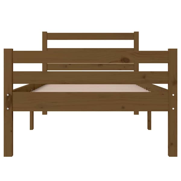 Sängram honungsbrun massiv furu 75x190 cm