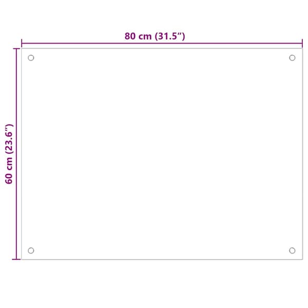 Stänkskydd 2 st transparent 80x60 cm härdat glas