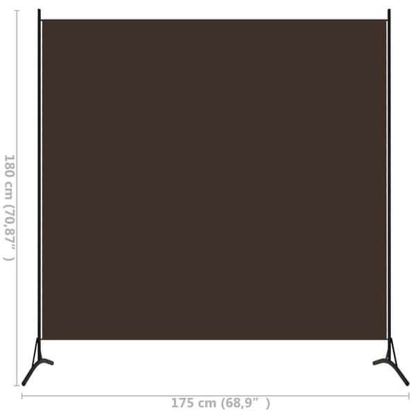 Rumsavdelare brun 175x180 cm tyg