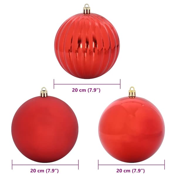 Julkula Set XXL 4 st Röd Ø 20 cm Plast