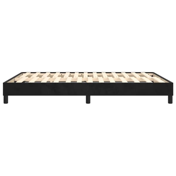 Boxspring-sängram svart 140x190 cm sammet