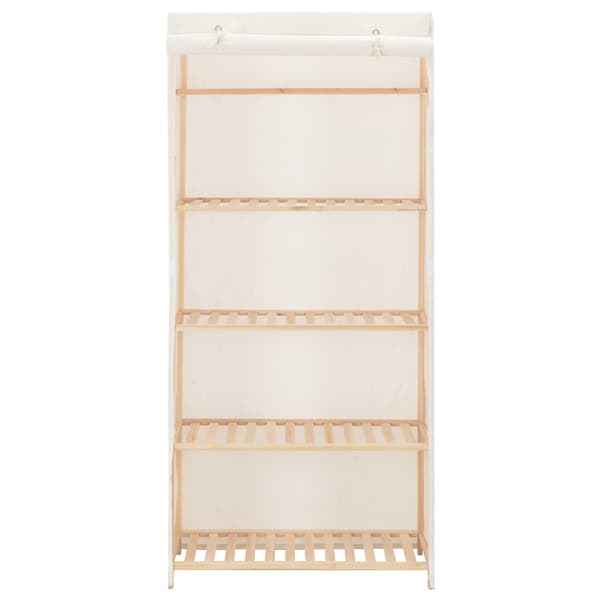 Garderob 79x40x170 cm vit tyg