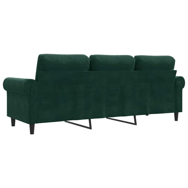 3-sitssoffa mörkgrön 180 cm sammet