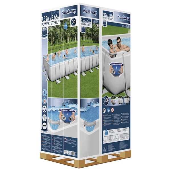 Bestway Pool Power Steel rektangulär 732x366x132 cm
