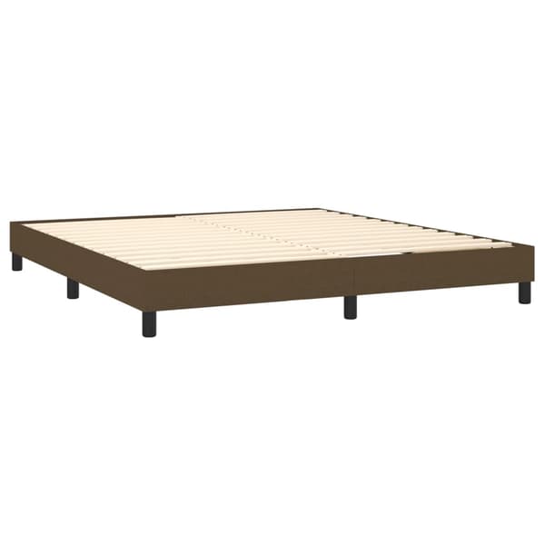 Boxspring-sängram mörkbrun 160x200 cm tyg