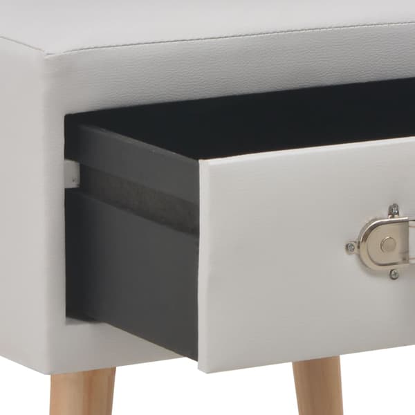 Sängbord vit 40x35x40 cm konstläder