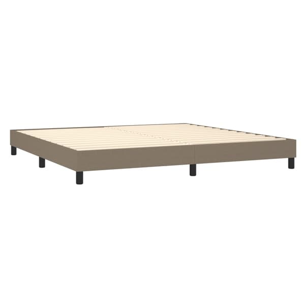 Boxspring-sängram taupe 200x200 cm tyg