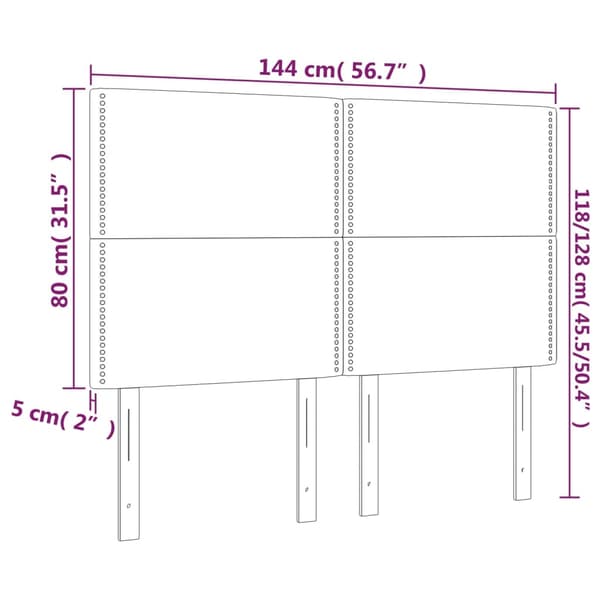 Sänggavel grå 144x5x118/128 cm konstläder