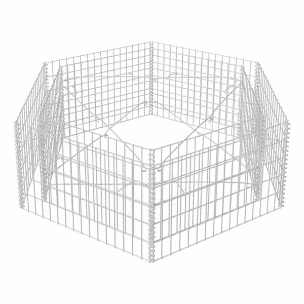 Hexagonal planteringsgabion upphöjd 160x140x50 cm