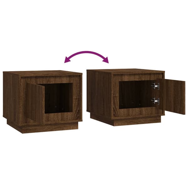 Soffbord brun ek 51x50x44 cm konstruerat trä