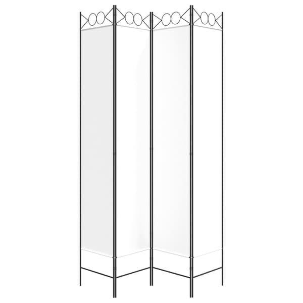 Rumsavdelare 4 paneler vit 120x220 cm tyg