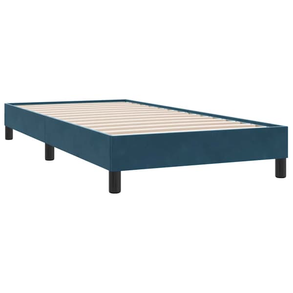 Sängram utan madrass mörkblå 90x210 cm sammet