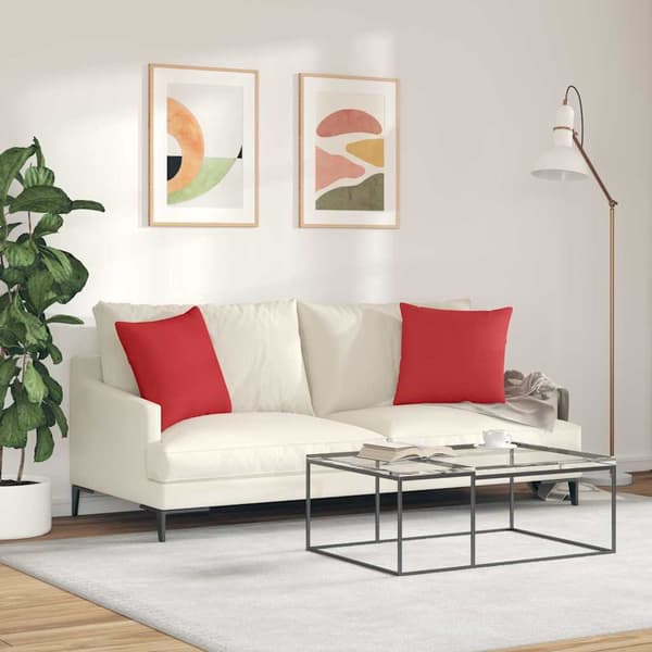 Sofakuddar 2 pcs Röd 45 x 45 cm tyg