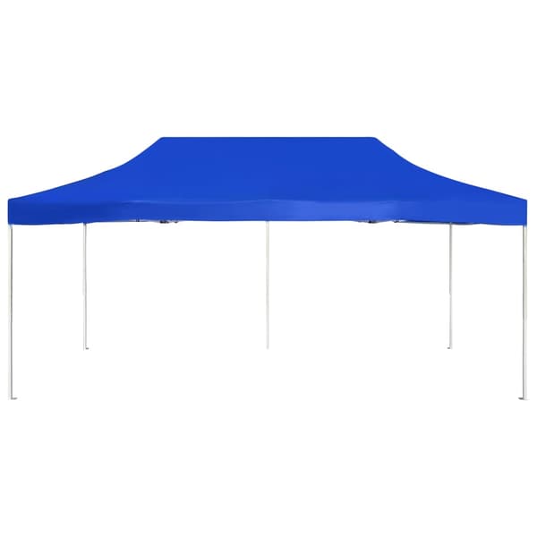 Hopfällbart partytält aluminium 6x3 m blå
