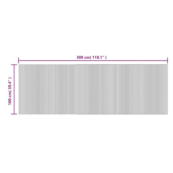 Matta rektangulär ljus naturlig 100x300 cm bambu