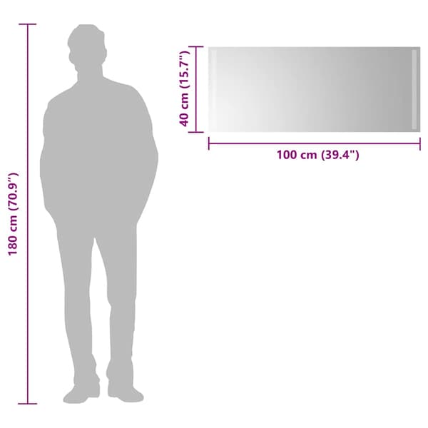 Badrumsspegel LED 100x40 cm