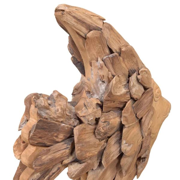 Fiskskulptur teak 40x12x57 cm
