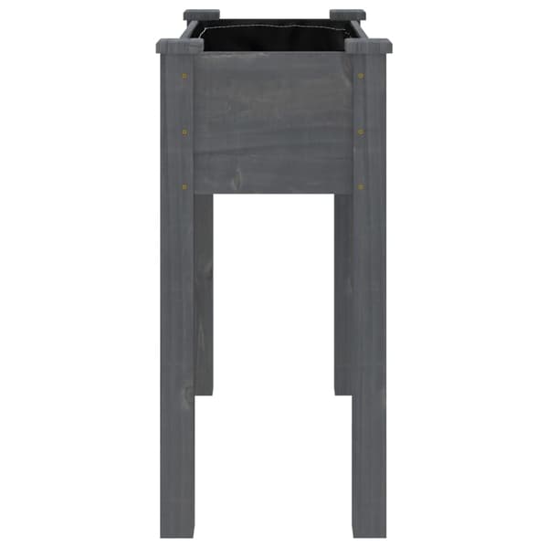 Odlingslåda med foder grå 71x37x76 cm massivt granträ