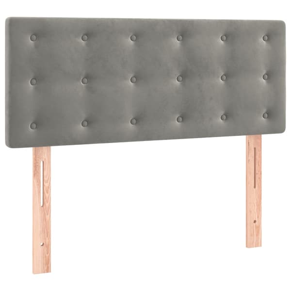 Sänggavel ljusgrå 80x5x78/88 cm sammet